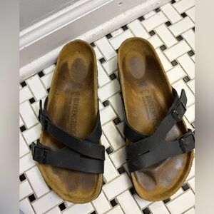 Birkenstock Black and Brown Sandals